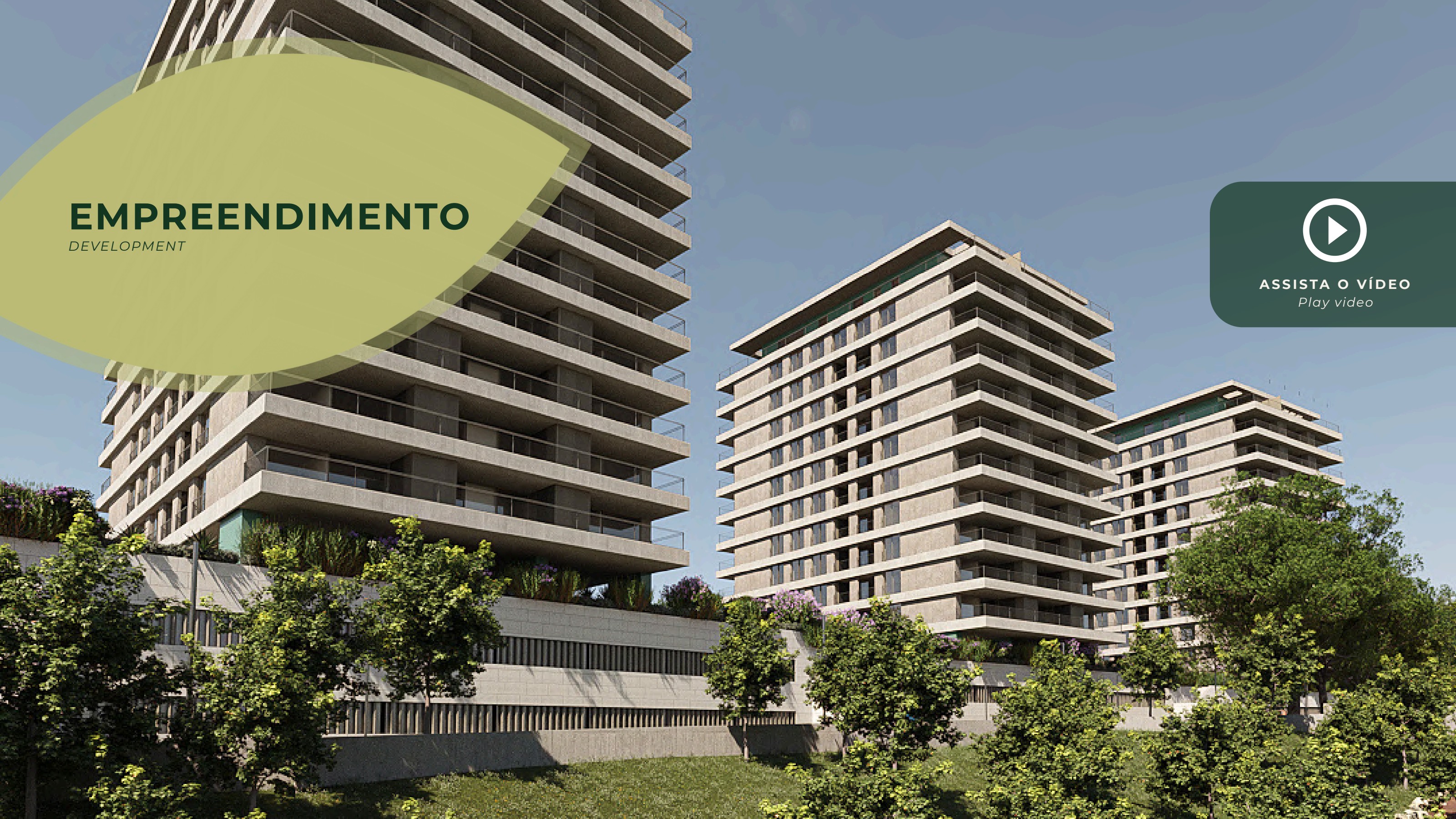 Render dos três edifícios de O Parque